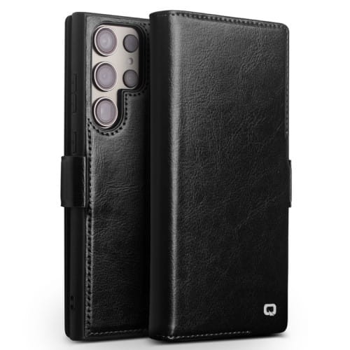 QIALINO Eleganckie Skórzane Etui do Samsung Galaxy S23 Ultra 5G czarne