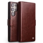 QIALINO Eleganckie Skórzane Etui do Samsung Galaxy S23 Ultra 5G brązowe