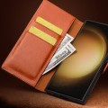 QIALINO Eleganckie Skórzane Etui do Samsung Galaxy S23 Ultra 5G brązowe