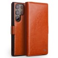 QIALINO Eleganckie Skórzane Etui do Samsung Galaxy S23 Ultra 5G brązowe jasne