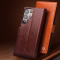 QIALINO Eleganckie Skórzane Etui do Samsung Galaxy S23 Ultra 5G brązowe jasne