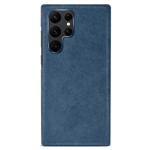 Eleganckie Skórzane Etui Plecki do Samsung Galaxy S23 Ultra 5G niebieskie