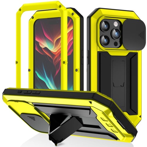 R-JUST Pancerne Etui Antywstrząsowe do iPhone 15 Pro żółte