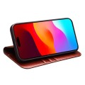 QIALINO Eleganckie Skórzane Etui do iPhone 15 Plus brązowe