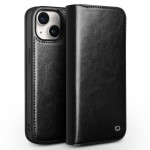 QIALINO Eleganckie Skórzane Etui do iPhone 15 Plus czarne