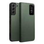 QIALINO Eleganckie Skórzane Etui do Samsung Galaxy S22+ 5G zielone