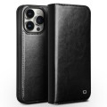 QIALINO Eleganckie Skórzane Etui do iPhone 15 Pro czarne