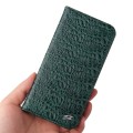 Fierre Shann Eleganckie Skórzane Etui do iPhone 15 Pro zielone