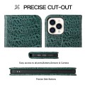 Fierre Shann Eleganckie Skórzane Etui do iPhone 15 Pro zielone