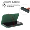 Fierre Shann Eleganckie Skórzane Etui do iPhone 15 Pro zielone