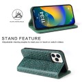 Fierre Shann Eleganckie Skórzane Etui do iPhone 15 Pro zielone