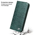 Fierre Shann Eleganckie Skórzane Etui do iPhone 15 Pro zielone