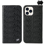 Fierre Shann Eleganckie Skórzane Etui do iPhone 15 Pro Max czarne
