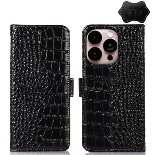 Skórzane Etui Pokrowiec do iPhone 14 Pro Max czarne