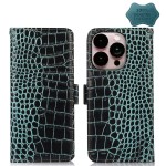 Skórzane Etui Pokrowiec do iPhone 14 Pro Max zielone