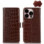 Skórzane Etui Pokrowiec do iPhone 14 Pro Max brązowe