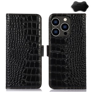 Skórzane Etui Pokrowiec do iPhone 15 Pro Max czarne