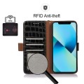 Skórzane Etui Pokrowiec RFiD do iPhone 15 Pro czarne