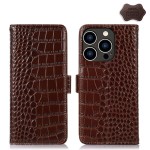 Skórzane Etui Pokrowiec do iPhone 15 Pro brązowe