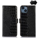 Skórzane Etui Pokrowiec RFiD do iPhone 15 Plus czarne
