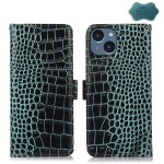 Skórzane Etui Pokrowiec RFiD do iPhone 15 Plus zielone