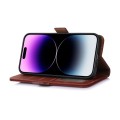Skórzane Etui z Klapką Pokrowiec RFiD do iPhone 15 bordowe