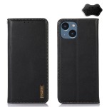 Skórzane Etui Pokrowiec KHAZNEH do iPhone 15 czarne