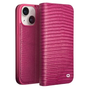 QIALINO Eleganckie Skórzane Etui Pokrowiec do iPhone 15 różowe
