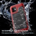 Pancerne Etui Metal Silikon Szkło do iPhone 12 Mini czerwone
