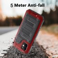 Pancerne Etui Metal Silikon Szkło do iPhone 12 Mini czerwone