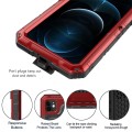 Pancerne Etui Metal Silikon Szkło do iPhone 12 Mini czerwone