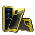 Pancerne Etui Metal Silikon Szkło do iPhone 12 Mini żółte