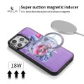 POLA Etui Portfel Pokrowiec do iPhone 15 fioletowe w kwiaty