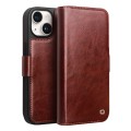 QIALINO Eleganckie Skórzane Etui Pokrowiec do iPhone 15 brązowe
