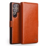 QIALINO Eleganckie Skórzane Etui do Samsung Galaxy S22 Ultra brązowe jasne