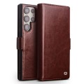 QIALINO Eleganckie Skórzane Etui do Samsung Galaxy S22 Ultra brązowe