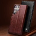 QIALINO Eleganckie Skórzane Etui do Samsung Galaxy S22 Ultra brązowe