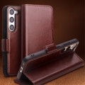 QIALINO Eleganckie Skórzane Etui do Samsung Galaxy S22+ brązowe