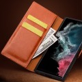 QIALINO Eleganckie Skórzane Etui do Samsung Galaxy S22+ brązowe jasne