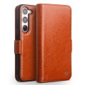QIALINO Eleganckie Skórzane Etui do Samsung Galaxy S23 brązowe jasne