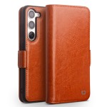 QIALINO Eleganckie Skórzane Etui do Samsung Galaxy S23 brązowe jasne