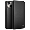 QIALINO Eleganckie Matowe Skórzane Etui do iPhone 15 Plus czarne