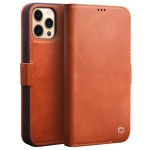 QIALINO Skórzane Etui  Pokrowiec iPhone 12 /  12 Pro brązowe