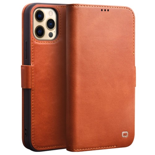 QIALINO Skórzane Etui Pokrowiec iPhone 12 / 12 Pro brązowe