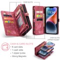 Pokrowiec Magnetyczne Etui Portfel CASEME do iPhone 15 Plus czerwone