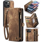 Pokrowiec Magnetyczne Etui Portfel CASEME do iPhone 15 Plus brązowy