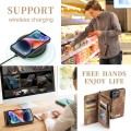 Pokrowiec Magnetyczne Etui Portfel CASEME do iPhone 15 Plus brązowy