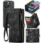 Pokrowiec Magnetyczne Etui Portfel CASEME do iPhone 15 Plus czarny