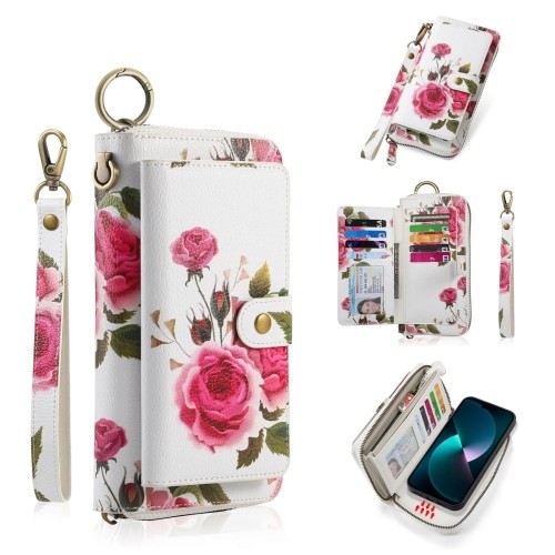 POLA Etui Portfel Pokrowiec do iPhone 15 Plus biały w kwiaty