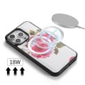 POLA Etui Portfel Pokrowiec do iPhone 15 Plus biały w kwiaty